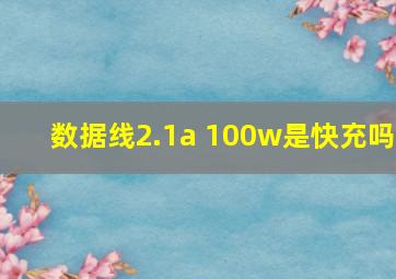 数据线2.1a 100w是快充吗